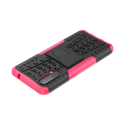 For OnePlus Nord CE 5G Tire Texture Shockproof TPU+PC Protective Case with Holder(Pink) - OnePlus Cases by buy2fix | Online Shopping UK | buy2fix