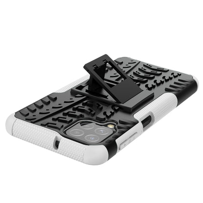 For Samsung Galaxy A22 4G Tire Texture Shockproof TPU+PC Protective Case with Holder(White) by buy2fix