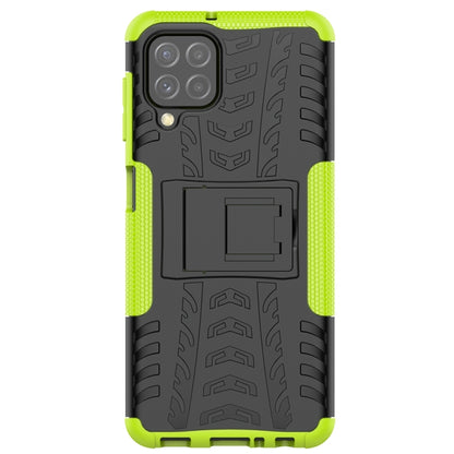 For Samsung Galaxy A22 4G Tire Texture Shockproof TPU+PC Protective Case with Holder(Green) by buy2fix