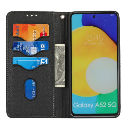 For Samsung Galaxy S20 FE Woven Texture Stitching Magnetic Horizontal Flip PU Leather Case with Holder & Card Slots & Wallet & Lanyard(Black) by buy2fix