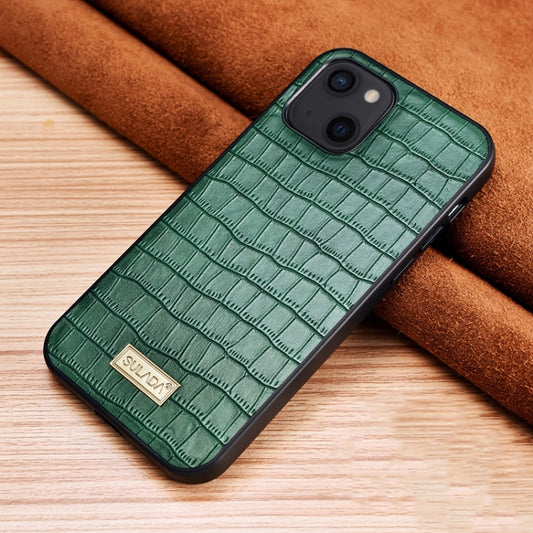 For iPhone 13 mini SULADA Crocodile Texture TPU Protective Case (Dark Green) - iPhone 13 mini Cases by SULADA | Online Shopping UK | buy2fix