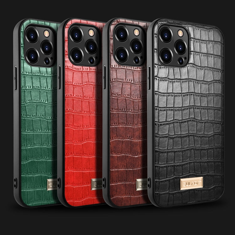 For iPhone 13 mini SULADA Crocodile Texture TPU Protective Case (Dark Green) - iPhone 13 mini Cases by SULADA | Online Shopping UK | buy2fix