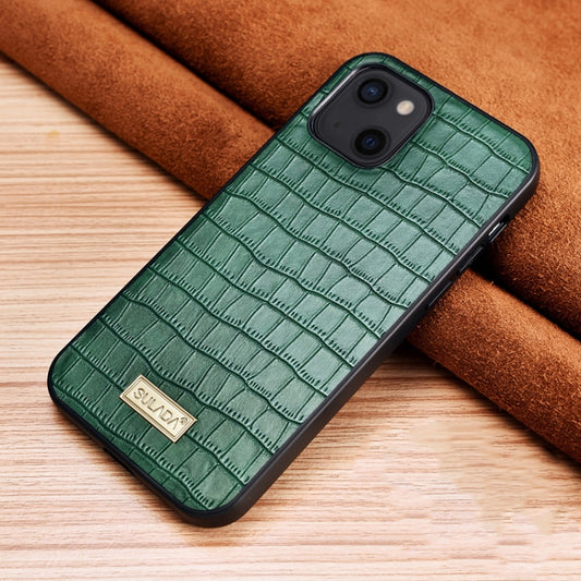 For iPhone 13 SULADA Crocodile Texture TPU Protective Case(Dark Green) - iPhone 13 Cases by SULADA | Online Shopping UK | buy2fix