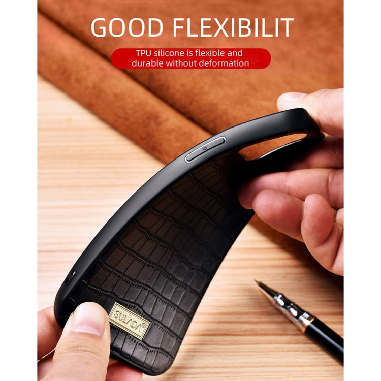 For iPhone 13 Pro Max SULADA Crocodile Texture TPU Protective Case (Mocha Brown) - iPhone 13 Pro Max Cases by SULADA | Online Shopping UK | buy2fix