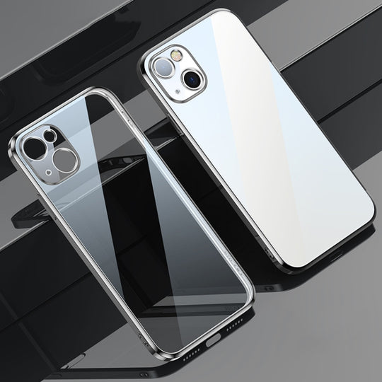 For iPhone 13 SULADA Elastic Silicone Edge Frame + TPU All-inclusive Anti-fall Case(Silver)