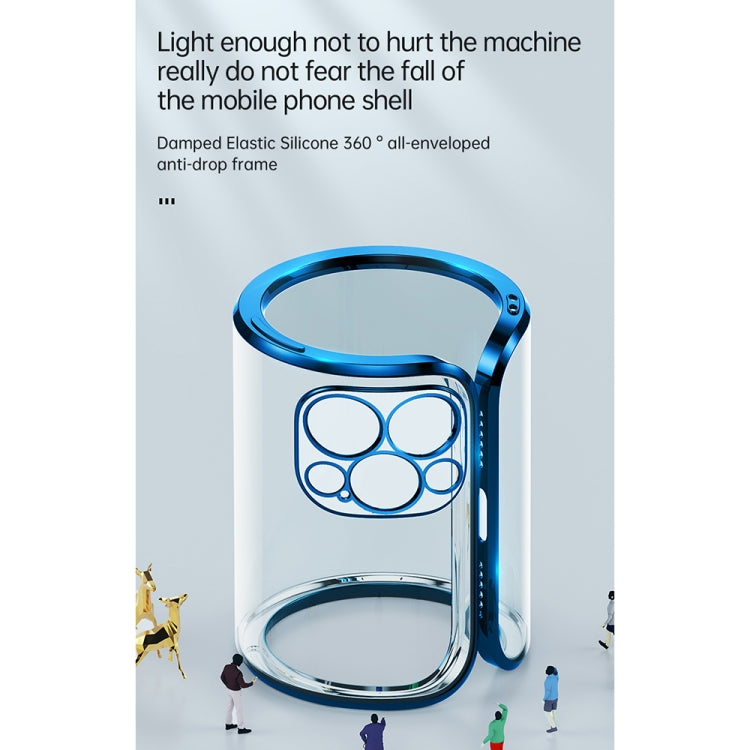 For iPhone 13 Pro Max SULADA Elastic Silicone Edge Frame + TPU All-inclusive Anti-fall Case (Blue) - iPhone 13 Pro Max Cases by SULADA | Online Shopping UK | buy2fix