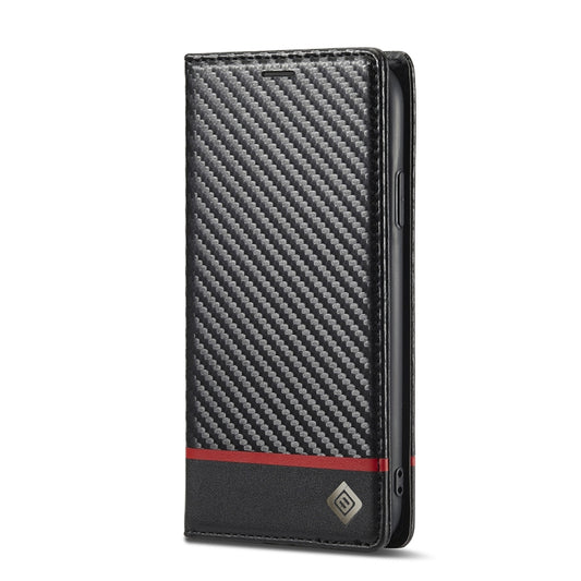 For iPhone 11 LC.IMEEKE Carbon Fiber PU + TPU Horizontal Flip Leather Case with Holder & Card Slot & Wallet (Horizontal Black) by LC.IMEEKE
