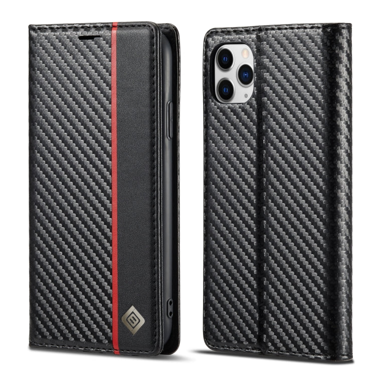 For iPhone 11 Pro LC.IMEEKE Carbon Fiber PU + TPU Horizontal Flip Leather Case with Holder & Card Slot & Wallet (Vertical Black) - iPhone 11 Pro Cases by LC.IMEEKE | Online Shopping UK | buy2fix