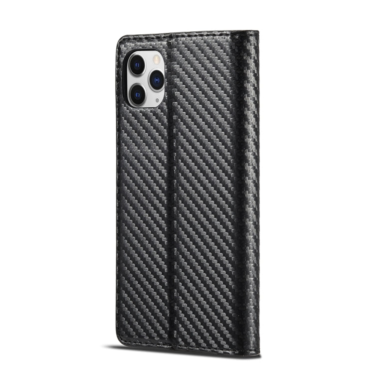 For iPhone 11 Pro LC.IMEEKE Carbon Fiber PU + TPU Horizontal Flip Leather Case with Holder & Card Slot & Wallet (Vertical Black) - iPhone 11 Pro Cases by LC.IMEEKE | Online Shopping UK | buy2fix