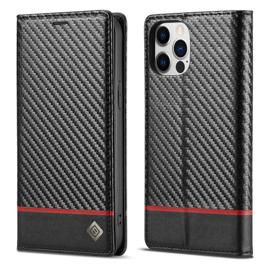 For iPhone 12 Pro Max LC.IMEEKE Carbon Fiber PU + TPU Horizontal Flip Leather Case with Holder & Card Slot & Wallet(Horizontal Black) - iPhone 12 Pro Max Cases by LC.IMEEKE | Online Shopping UK | buy2fix