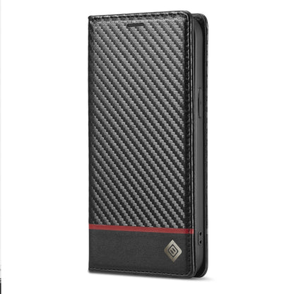 For iPhone 12 Pro Max LC.IMEEKE Carbon Fiber PU + TPU Horizontal Flip Leather Case with Holder & Card Slot & Wallet(Horizontal Black) - iPhone 12 Pro Max Cases by LC.IMEEKE | Online Shopping UK | buy2fix
