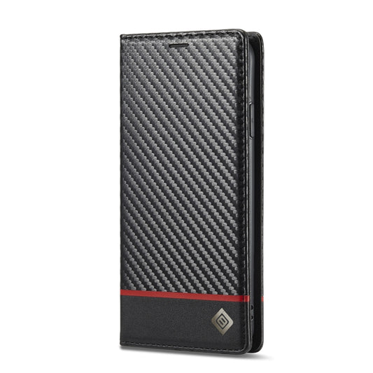 For iPhone X / XS LC.IMEEKE Carbon Fiber PU + TPU Horizontal Flip Leather Case with Holder & Card Slot & Wallet(Horizontal Black) by LC.IMEEKE