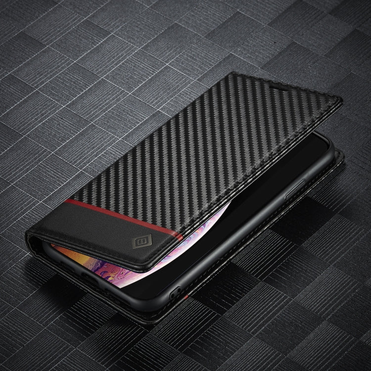 For iPhone X / XS LC.IMEEKE Carbon Fiber PU + TPU Horizontal Flip Leather Case with Holder & Card Slot & Wallet(Horizontal Black) - More iPhone Cases by LC.IMEEKE | Online Shopping UK | buy2fix