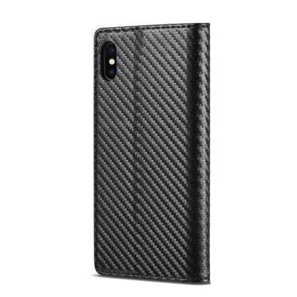 For iPhone X / XS LC.IMEEKE Carbon Fiber PU + TPU Horizontal Flip Leather Case with Holder & Card Slot & Wallet(Vertical Black) - More iPhone Cases by LC.IMEEKE | Online Shopping UK | buy2fix
