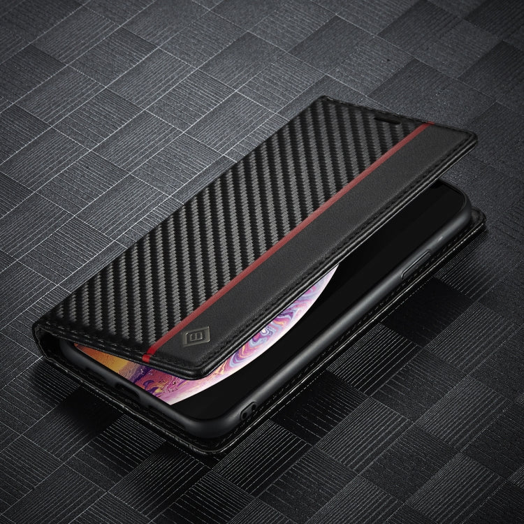 For iPhone X / XS LC.IMEEKE Carbon Fiber PU + TPU Horizontal Flip Leather Case with Holder & Card Slot & Wallet(Vertical Black) - More iPhone Cases by LC.IMEEKE | Online Shopping UK | buy2fix
