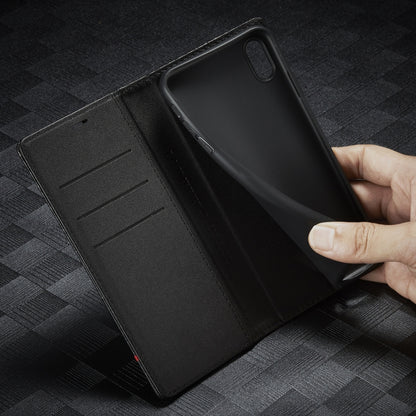 For iPhone XS Max LC.IMEEKE Carbon Fiber PU + TPU Horizontal Flip Leather Case with Holder & Card Slot & Wallet(Horizontal Black) - More iPhone Cases by LC.IMEEKE | Online Shopping UK | buy2fix