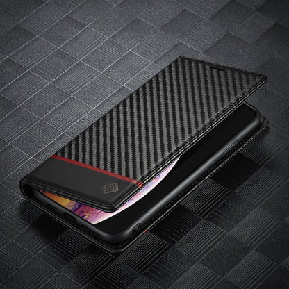 For iPhone XS Max LC.IMEEKE Carbon Fiber PU + TPU Horizontal Flip Leather Case with Holder & Card Slot & Wallet(Horizontal Black) - More iPhone Cases by LC.IMEEKE | Online Shopping UK | buy2fix