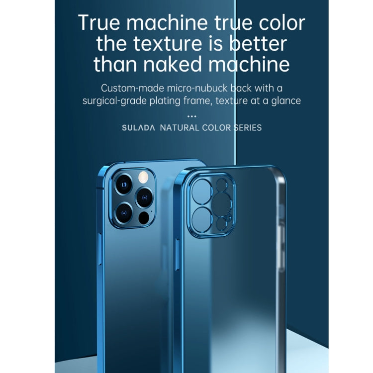 For iPhone 13 Pro Max SULADA Electroplating Shockproof Ultra-thin TPU Protective Case (Blue) by SULADA
