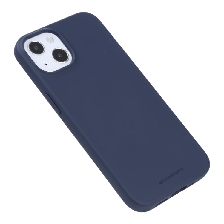 For iPhone 13 mini GOOSPERY SOFT FEELING Liquid TPU Shockproof Soft Case (Navy Blue) - iPhone 13 mini Cases by GOOSPERY | Online Shopping UK | buy2fix