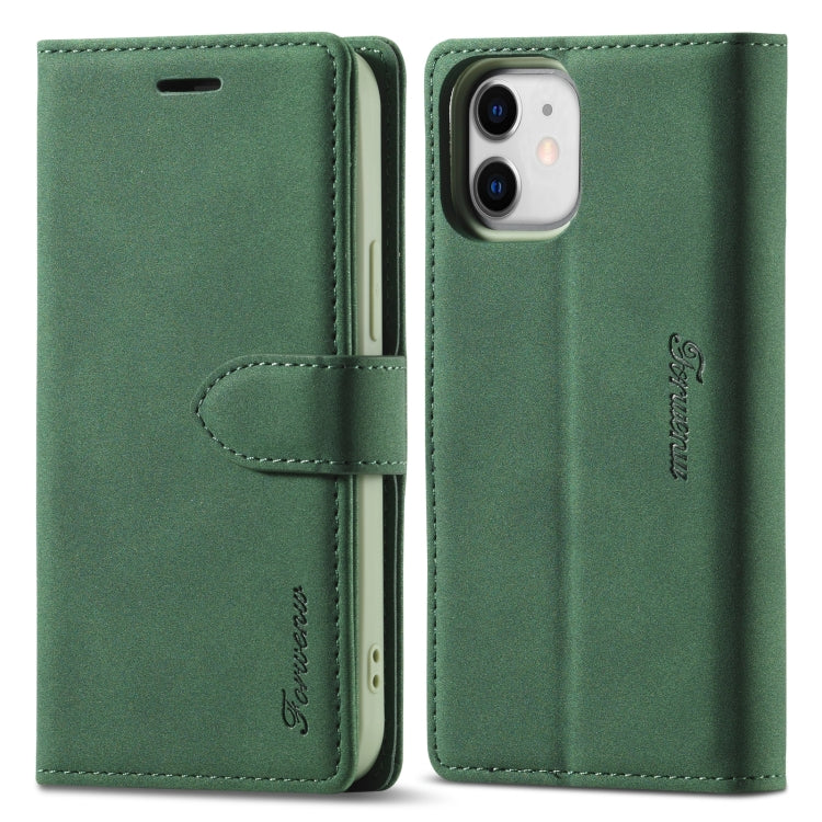For iPhone 13 Forwenw F1 Series Matte Strong Magnetism Horizontal Flip Leather Case with Holder & Card Slots & Wallet & Photo Frame(Green) - iPhone 13 Cases by Forwenw | Online Shopping UK | buy2fix