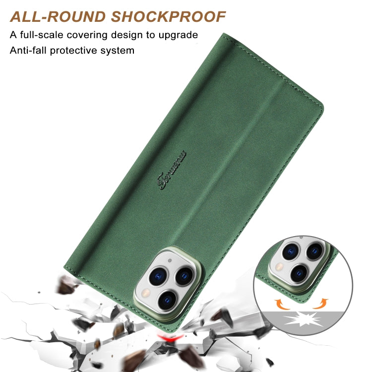 For iPhone 13 Forwenw F1 Series Matte Strong Magnetism Horizontal Flip Leather Case with Holder & Card Slots & Wallet & Photo Frame(Green) - iPhone 13 Cases by Forwenw | Online Shopping UK | buy2fix