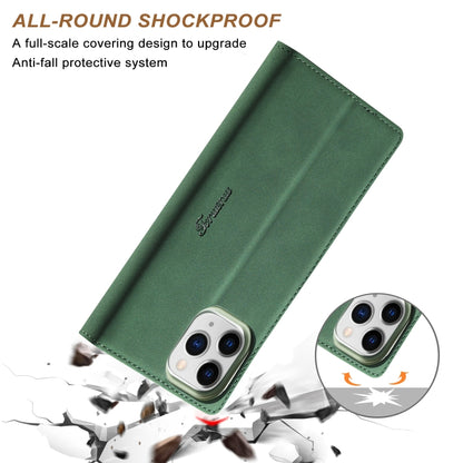 For iPhone 13 Pro Max Forwenw F1 Series Matte Strong Magnetism Horizontal Flip Leather Case with Holder & Card Slots & Wallet & Photo Frame (Green) - iPhone 13 Pro Max Cases by Forwenw | Online Shopping UK | buy2fix