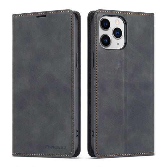 For iPhone 13 Pro Forwenw Dream Series Magnetic Oil Edge Horizontal Flip Leather Case with Holder & Card Slot & Photo Frame & Wallet (Black)