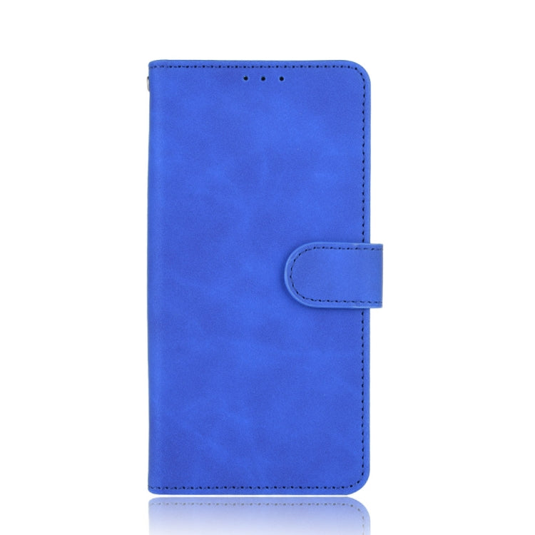 For iPhone 13 Solid Color Skin Feel Magnetic Buckle Horizontal Flip Calf Texture PU Leather Case with Holder & Card Slots & Wallet(Blue) - iPhone 13 Cases by buy2fix | Online Shopping UK | buy2fix