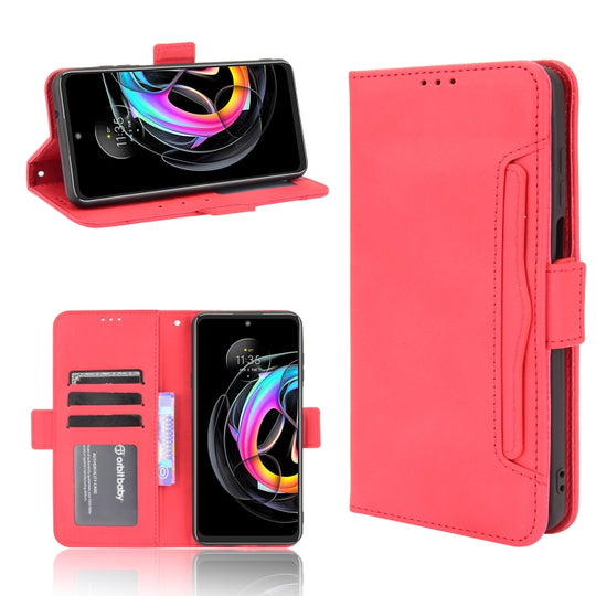 For Motorola Moto Edge 20 Lite Skin Feel Calf Pattern Horizontal Flip Leather Case with Holder & Card Slots & Photo Frame(Red)