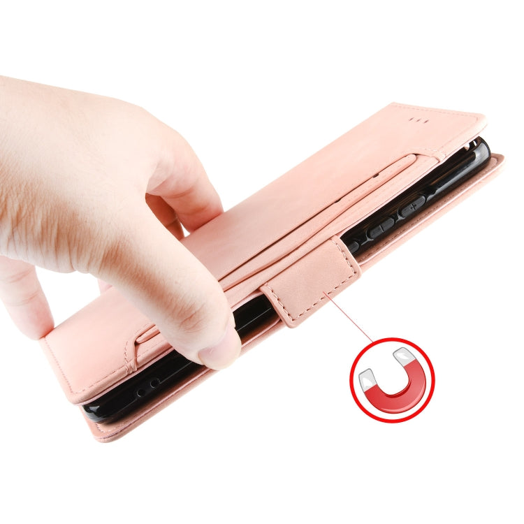 For Motorola Moto Edge 20 Lite Skin Feel Calf Pattern Horizontal Flip Leather Case with Holder & Card Slots & Photo Frame(Pink) - Motorola Cases by buy2fix | Online Shopping UK | buy2fix