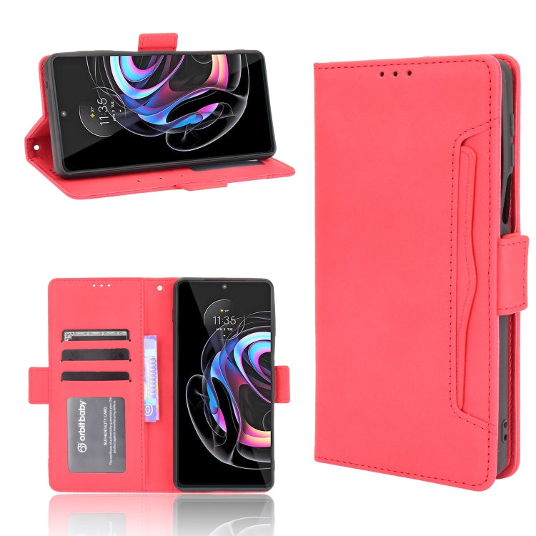 For Motorola Moto Edge 20 Pro/Edge S Pro Skin Feel Calf Pattern Horizontal Flip Leather Case with Holder & Card Slots & Photo Frame(Red) - Motorola Cases by buy2fix | Online Shopping UK | buy2fix