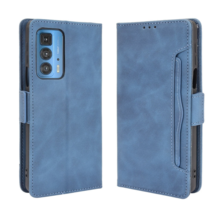 For Motorola Moto Edge 20 Pro/Edge S Pro Skin Feel Calf Pattern Horizontal Flip Leather Case with Holder & Card Slots & Photo Frame(Blue) - Motorola Cases by buy2fix | Online Shopping UK | buy2fix