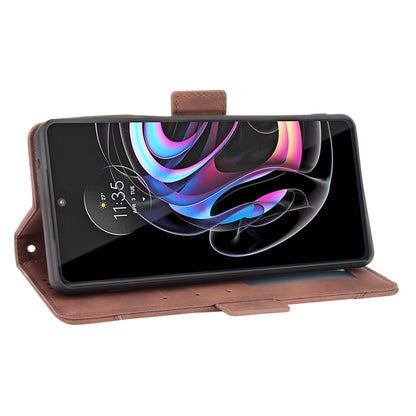 For Motorola Moto Edge 20 Pro/Edge S Pro Skin Feel Calf Pattern Horizontal Flip Leather Case with Holder & Card Slots & Photo Frame(Brown) - Motorola Cases by buy2fix | Online Shopping UK | buy2fix