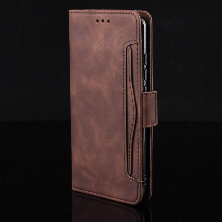 For Samsung Galaxy Z Fold3 5G Skin Feel Calf Pattern Horizontal Flip Leather Case with Holder & Card Slots & Photo Frame(Brown) - Galaxy Phone Cases by GKK | Online Shopping UK | buy2fix