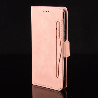 For Samsung Galaxy Z Fold3 5G Skin Feel Calf Pattern Horizontal Flip Leather Case with Holder & Card Slots & Photo Frame(Pink) - Galaxy Phone Cases by GKK | Online Shopping UK | buy2fix