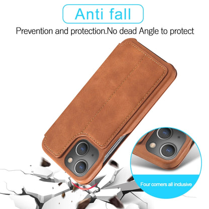 For iPhone 13 mini LC.IMEEKE Hon Ancient Series Horizontal Flip Leather Case with Holder & Card Slot (Brown) - iPhone 13 mini Cases by LC.IMEEKE | Online Shopping UK | buy2fix