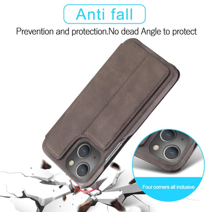 For iPhone 13 LC.IMEEKE Hon Ancient Series Horizontal Flip Leather Case with Holder & Card Slot(Coffee) - iPhone 13 Cases by LC.IMEEKE | Online Shopping UK | buy2fix