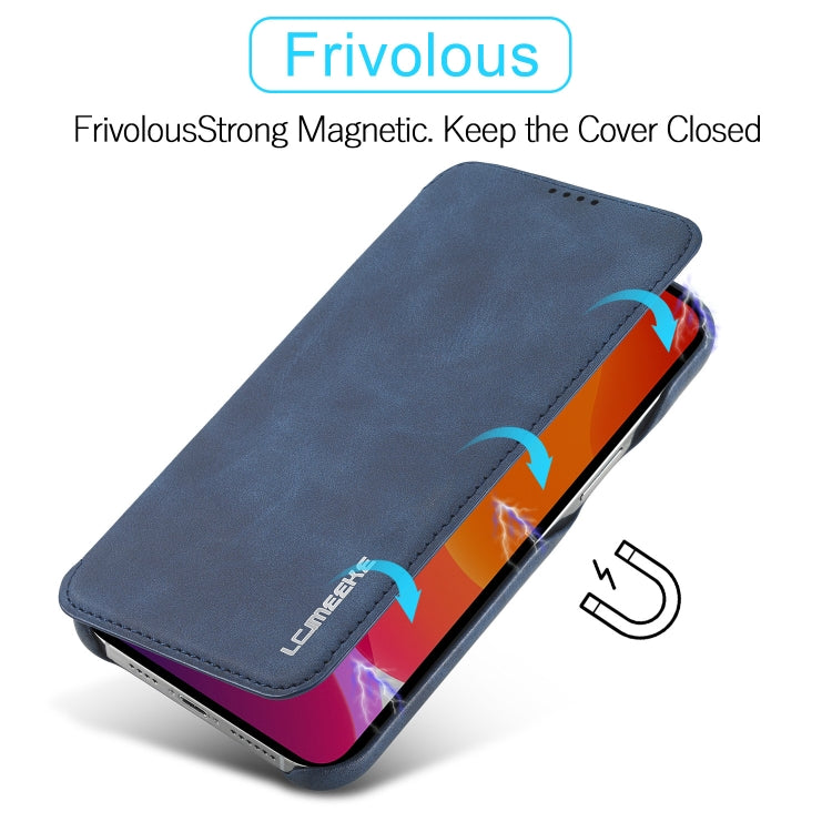 For iPhone 13 LC.IMEEKE Hon Ancient Series Horizontal Flip Leather Case with Holder & Card Slot(Blue) - iPhone 13 Cases by LC.IMEEKE | Online Shopping UK | buy2fix