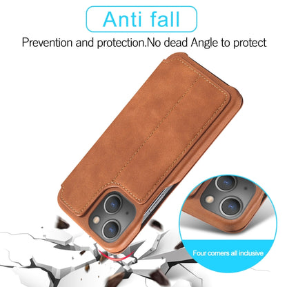 For iPhone 13 LC.IMEEKE Hon Ancient Series Horizontal Flip Leather Case with Holder & Card Slot(Brown) - iPhone 13 Cases by LC.IMEEKE | Online Shopping UK | buy2fix