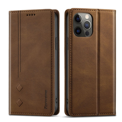 For iPhone 12 Pro Max Forwenw F2 Series Magnetic Horizontal Flip Leather Case with Holder & Card Slots & Wallet(Brown) - iPhone 12 Pro Max Cases by Forwenw | Online Shopping UK | buy2fix