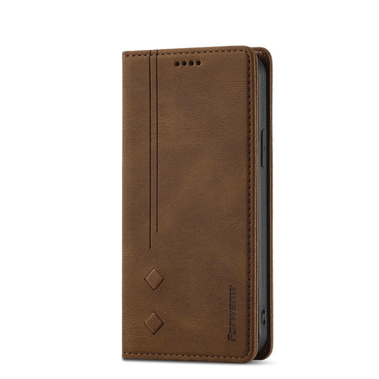 For iPhone 12 Pro Max Forwenw F2 Series Magnetic Horizontal Flip Leather Case with Holder & Card Slots & Wallet(Brown) - iPhone 12 Pro Max Cases by Forwenw | Online Shopping UK | buy2fix