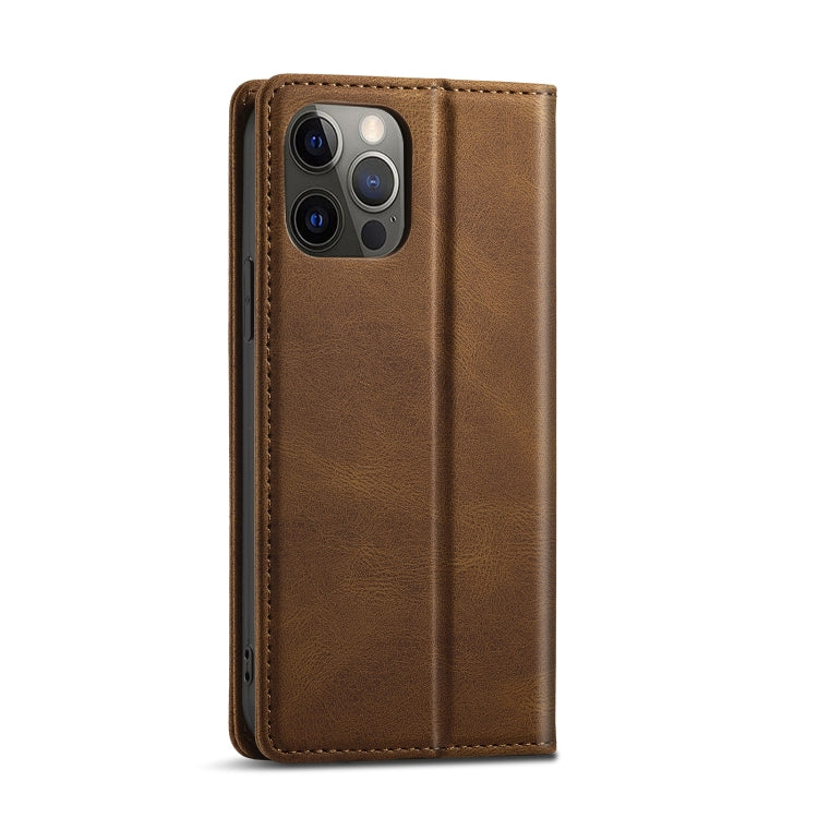 For iPhone 12 Pro Max Forwenw F2 Series Magnetic Horizontal Flip Leather Case with Holder & Card Slots & Wallet(Brown) - iPhone 12 Pro Max Cases by Forwenw | Online Shopping UK | buy2fix