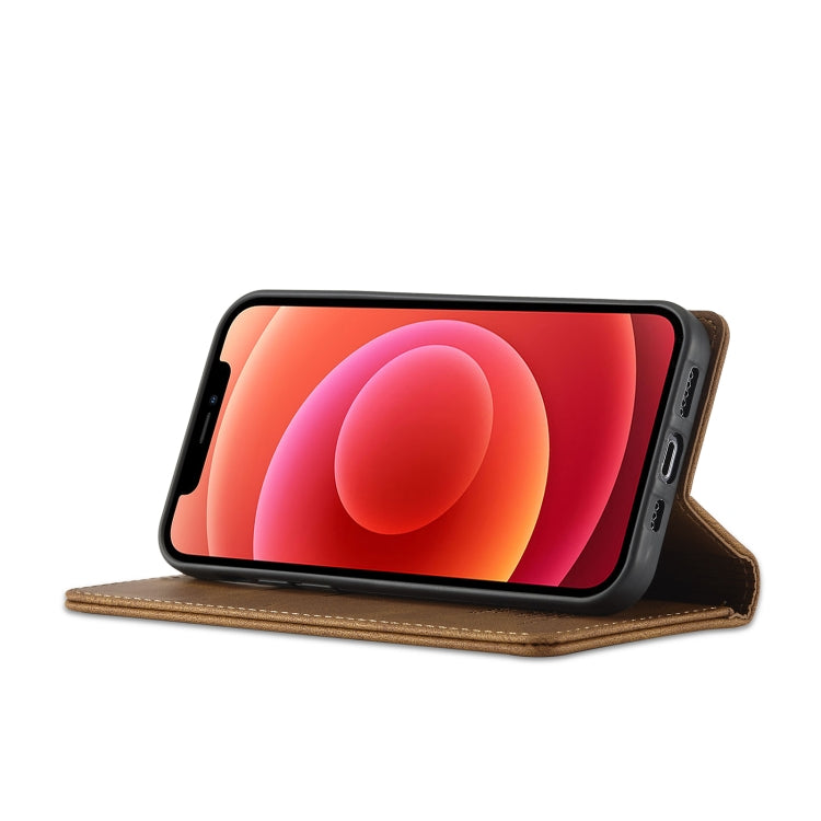 For iPhone 12 Pro Max Forwenw F2 Series Magnetic Horizontal Flip Leather Case with Holder & Card Slots & Wallet(Brown) - iPhone 12 Pro Max Cases by Forwenw | Online Shopping UK | buy2fix