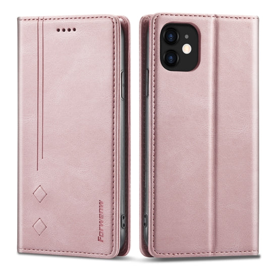 For iPhone 13 mini Forwenw F2 Series Magnetic Horizontal Flip Leather Case with Holder & Card Slots & Wallet (Rose Gold) - iPhone 13 mini Cases by Forwenw | Online Shopping UK | buy2fix