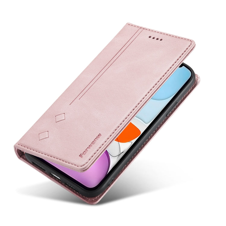 For iPhone 13 mini Forwenw F2 Series Magnetic Horizontal Flip Leather Case with Holder & Card Slots & Wallet (Rose Gold) - iPhone 13 mini Cases by Forwenw | Online Shopping UK | buy2fix
