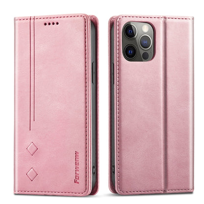 For iPhone 13 Pro Max Forwenw F2 Series Magnetic Horizontal Flip Leather Case with Holder & Card Slots & Wallet (Rose Gold) - iPhone 13 Pro Max Cases by Forwenw | Online Shopping UK | buy2fix
