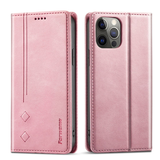 For iPhone 13 Pro Max Forwenw F2 Series Magnetic Horizontal Flip Leather Case with Holder & Card Slots & Wallet (Rose Gold) - iPhone 13 Pro Max Cases by Forwenw | Online Shopping UK | buy2fix