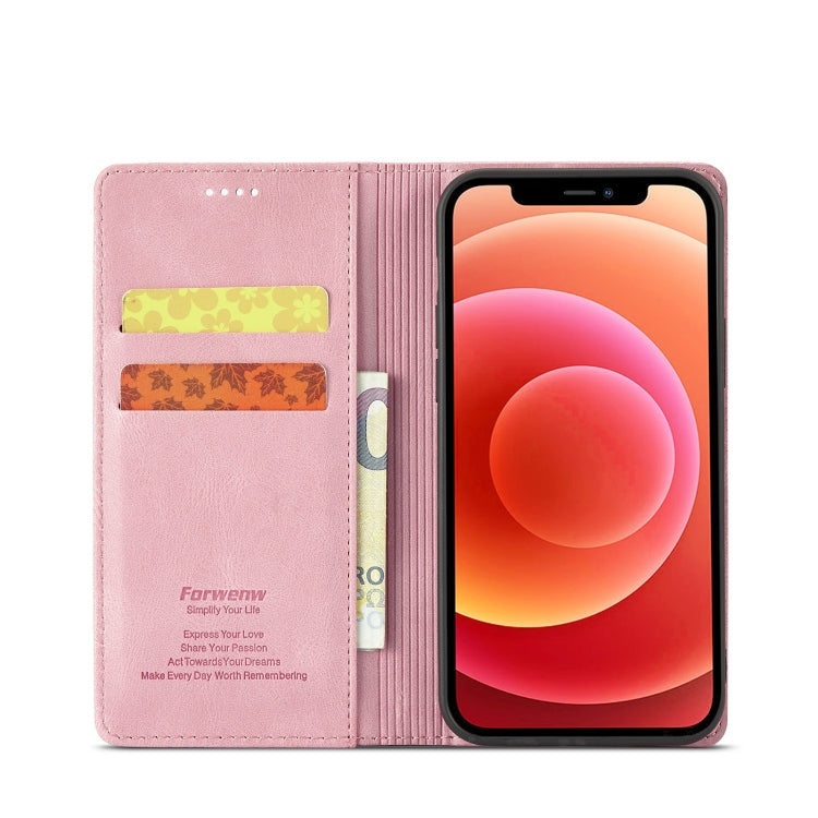 For iPhone 13 Pro Max Forwenw F2 Series Magnetic Horizontal Flip Leather Case with Holder & Card Slots & Wallet (Rose Gold) - iPhone 13 Pro Max Cases by Forwenw | Online Shopping UK | buy2fix