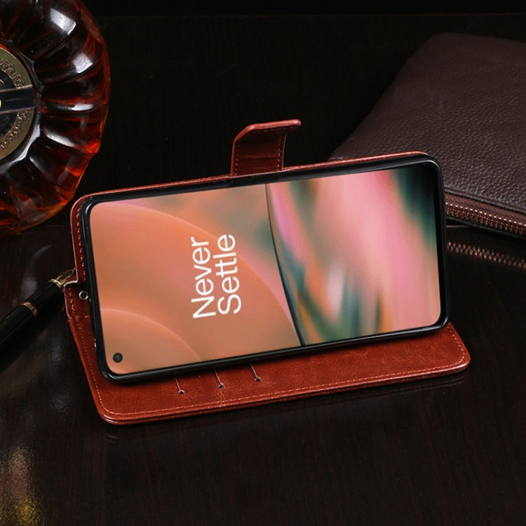 idewei Crazy Horse Texture Horizontal Flip Leather Case with Holder & Card Slots & Wallet For OnePlus Nord 2 5G(Brown) - OnePlus Cases by idewei | Online Shopping UK | buy2fix