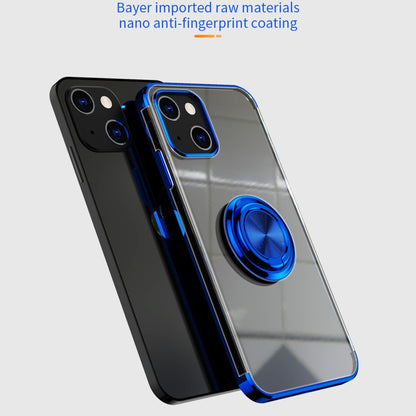 For iPhone 13 Pro Electroplating Silicone Shockproof Case with Ring Holder (Silver) - iPhone 13 Pro Cases by buy2fix | Online Shopping UK | buy2fix